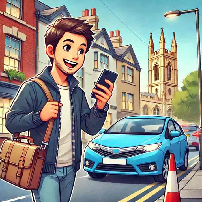 Man stood by his car, reviewing car insurance quotes for experienced drivers.