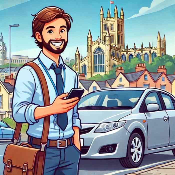 Male motorist outside a dealership, exploring gap insurance for new cars.