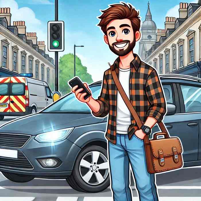 Man near his luxury vehicle, comparing multi-policy bundles for home and car insurance.